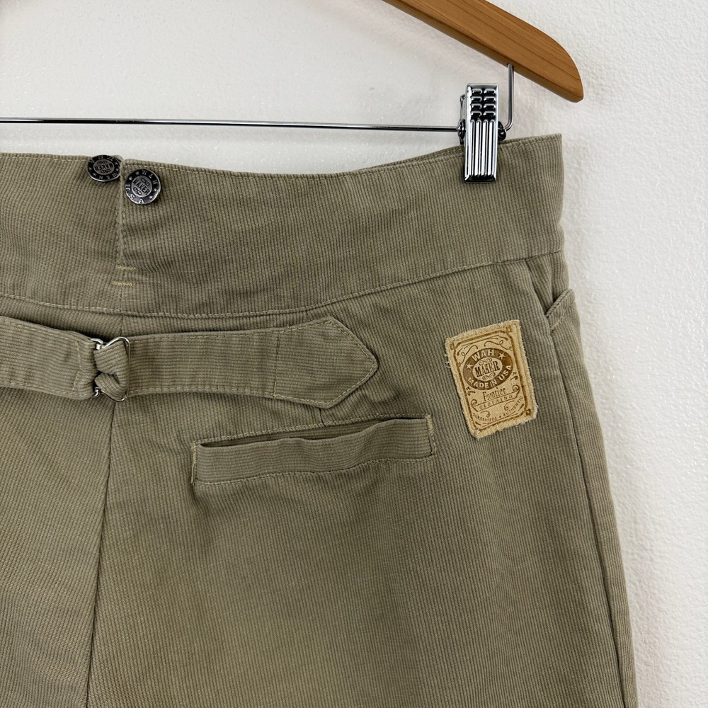 WAH Maker Pants Mens 36 Tan Corduroy Hi Rise Buckleback Suspender Button Western - Picture 9 of 9